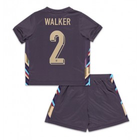 England Kyle Walker #2 Borta Kläder Barn EM 2024 Kortärmad (+ Korta byxor)